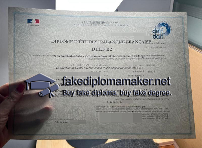 DELF Certificate B2 Watermark Paper