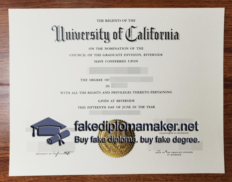 UC Riverside diploma