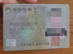 Korea Identity Card copy
