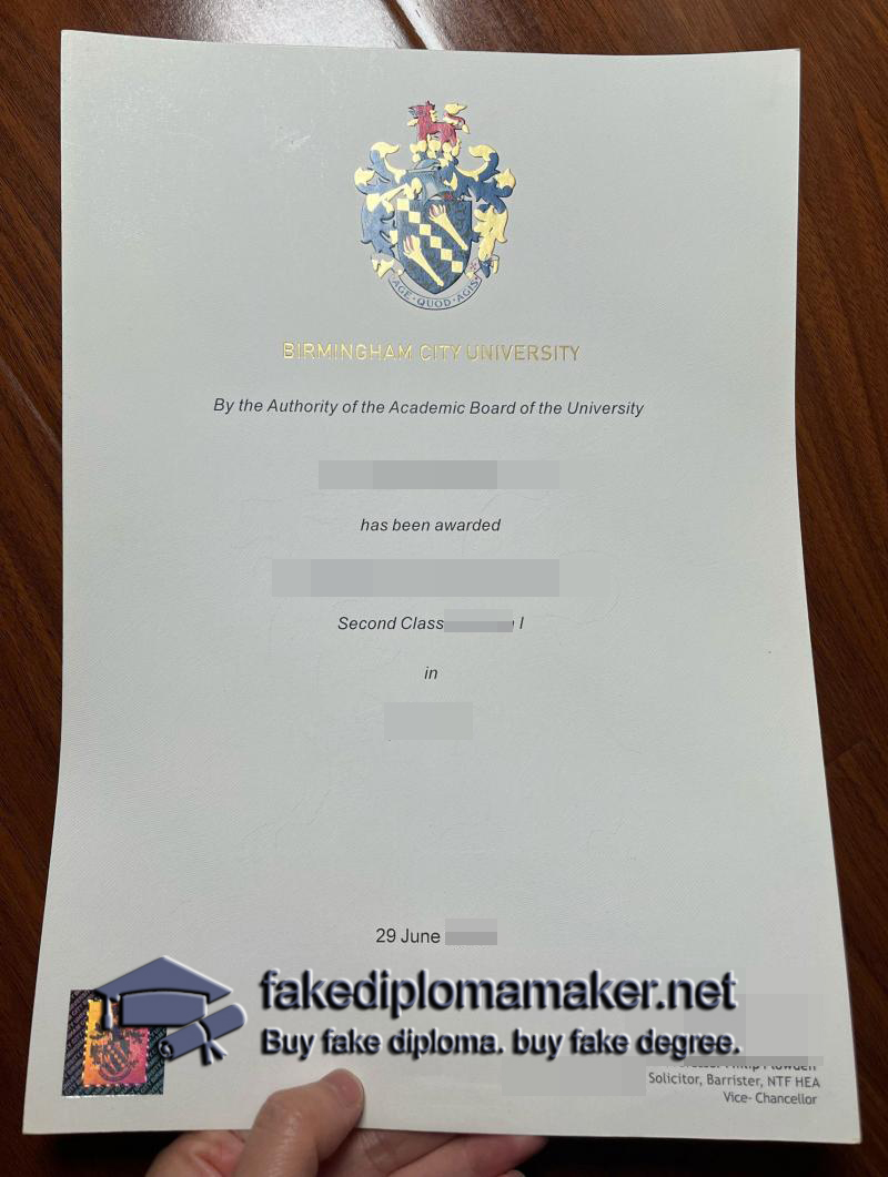 Birmingham City University diploma