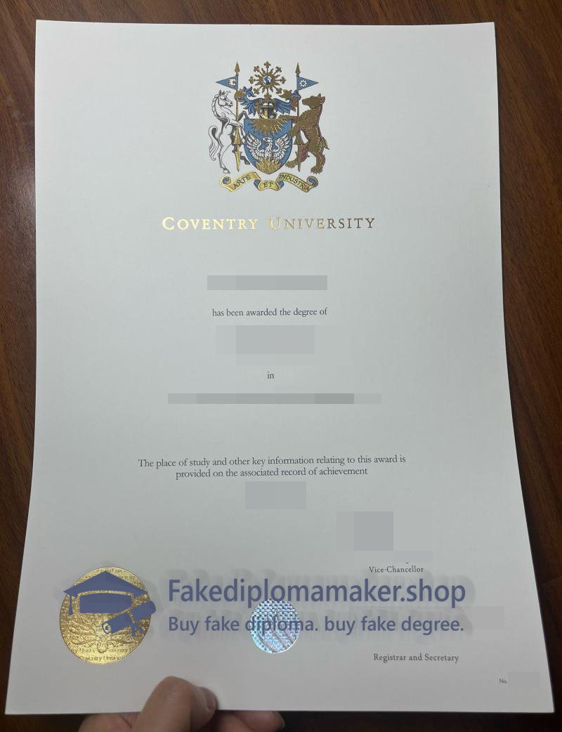 fake Coventry University diploma